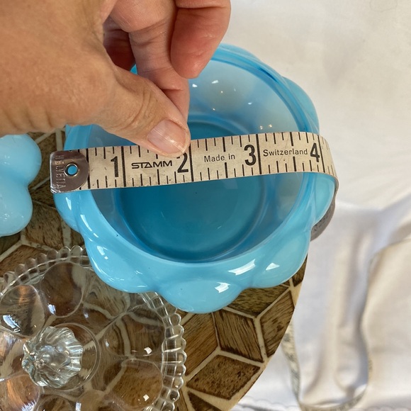 Fenton Blue and Clear Glass Set 🩵🤍 3 Pieces! - Picture 3 of 8